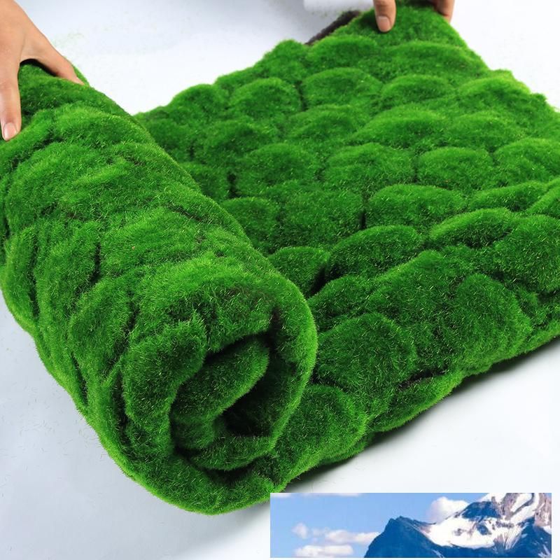 100*100cm Artificial Moss Fake Green Plants Moss Grass Mat For Home Decor US QM