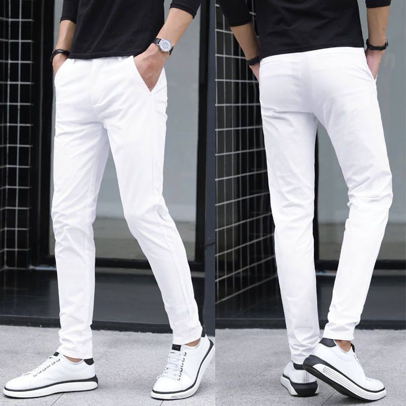 mens white pants slim fit