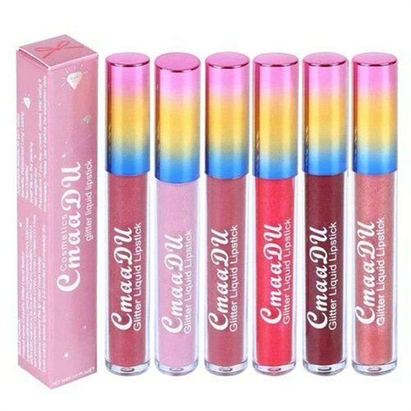 Hot Sale Cosmetics CmaaDU Glitter Liquid Lipstick Matte Waterproof Long
