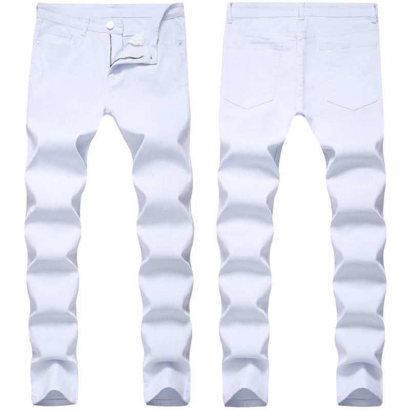 mens white slim fit stretch jeans