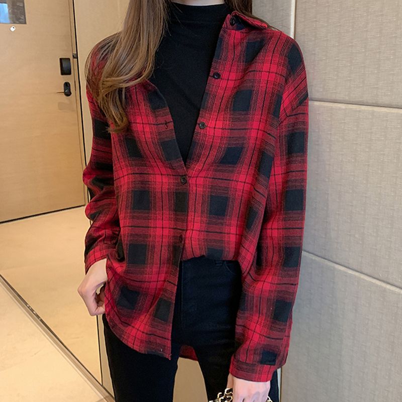 blusa escocesa mujer