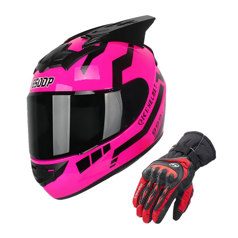 bike helmet and gloves