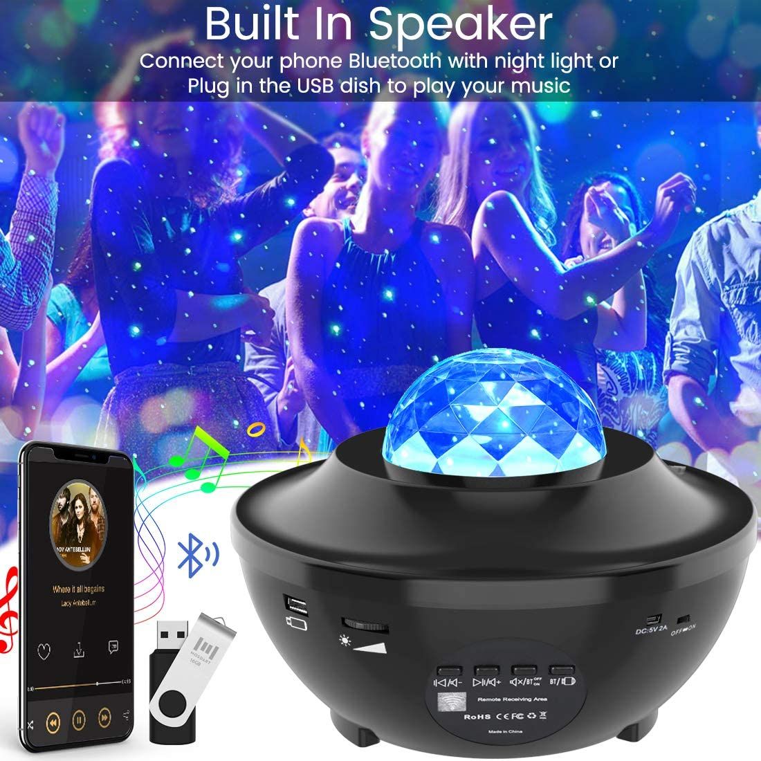New Star Projector Night Light Projector Ocean Wave Projector With  Bluetooth Music Speaker For Baby Kids Bedroom/Game Rooms/Home From  Richandyoung, $26.02