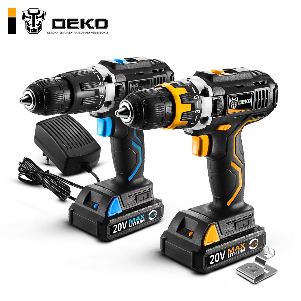 2020 Deko Gcd20du Series 20v Max Dc Lithium Ion Battery 13mm 2 Speed Electric Cordless Drill Mini Screwdriver Impact Power Driver T200801 From Xue10 62 87 Dhgate Com
