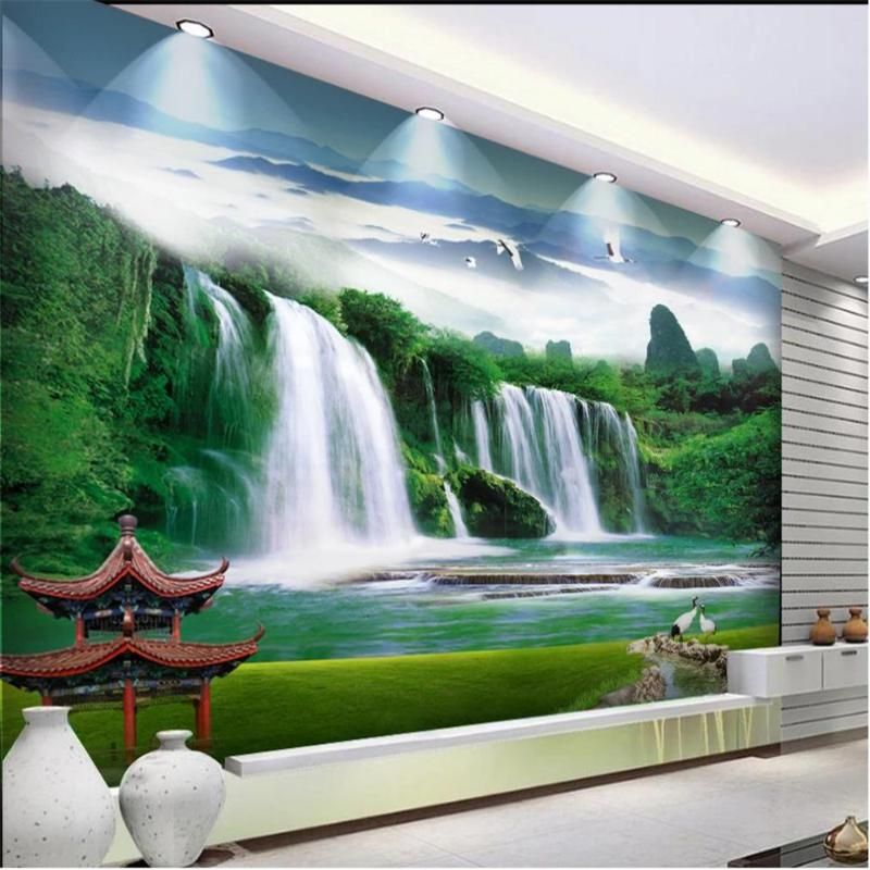 Custom New Beautiful Scenery Wallpapers Landscape Waterfall Wallpapers 3d Murals Wallpaper For Living Room From Huweilan 17 09 Dhgate Com