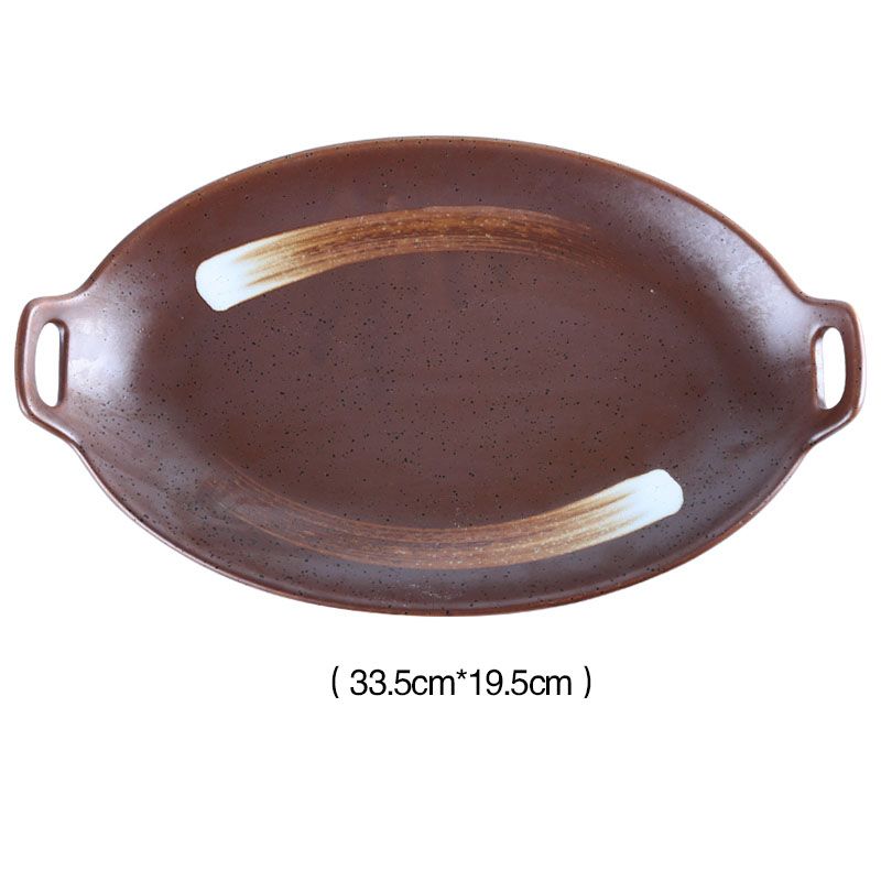13 inch oval - Brown Stone