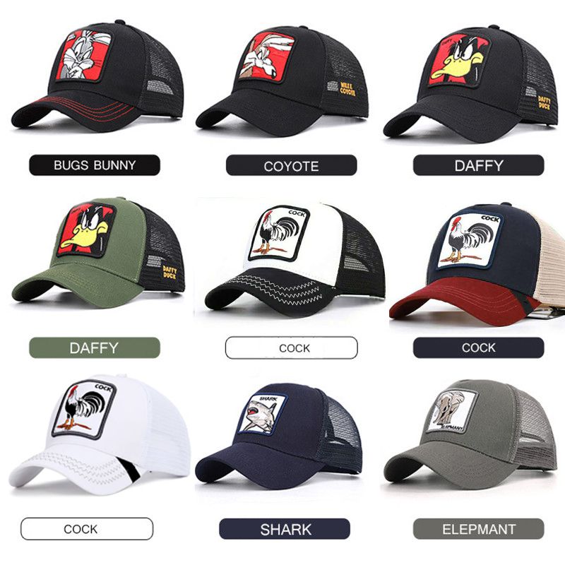 Malla de verano gorras de béisbol animal pato anime lindo conejo bordado para mujeres hombres hombres Malla de verano gorras de béisbol animal pato anime lindo conejo bordado para mujeres hombres hombres