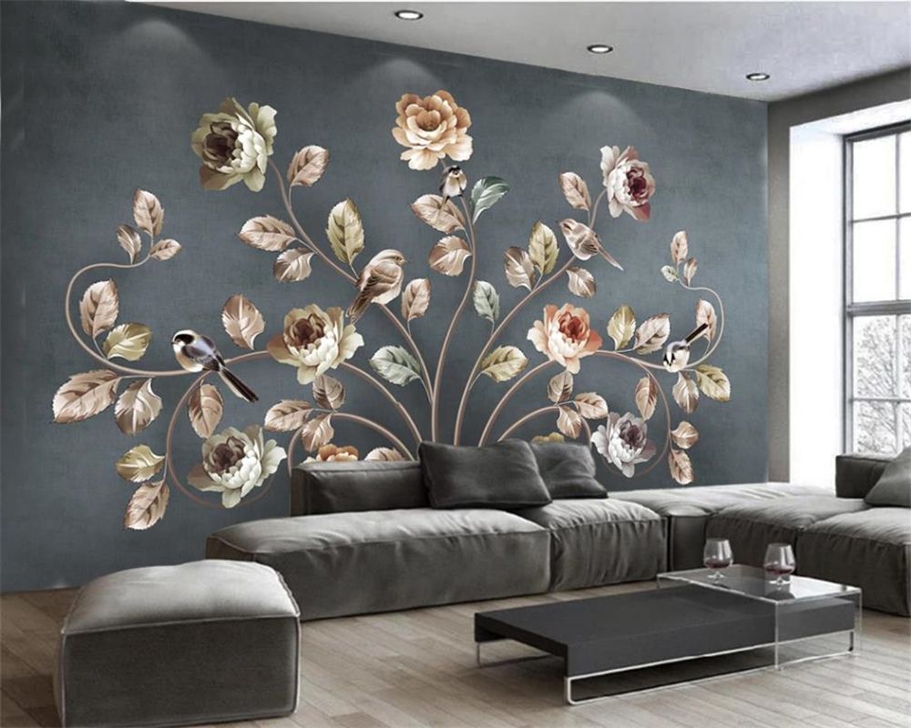 3d Wall Paper for Bedroom Romantic Nordic Art Flower Flower Bird TV Sofa HD Decorative Beautiful 3d Wall Paper for Bedroom Romantic Nordic Art Flower Flower Bird TV Sofa HD Decorative Beautiful