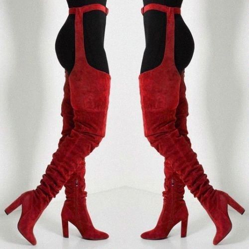 thigh high boots waist belt