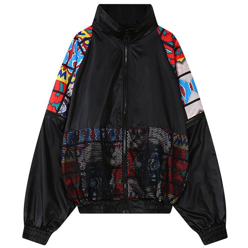 2020 Autumn Women Bomber Jacket New Double X Embroidery Net Causal Graffiti Ladies Long Sleeves Plus Size Outwear Coat Brown Leather Jackets Suede Jackets From Covde 18 97 Dhgate Com