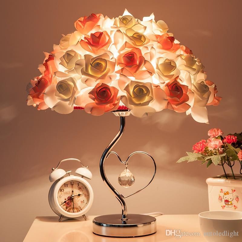 european crystal table lamp rose