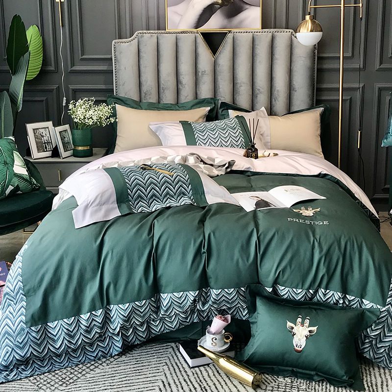 Bedding set queen size plant home bedding sheet single bed bed set duvet cover bedding set queen student bed sheets. nordic style luxury pink deer bedding