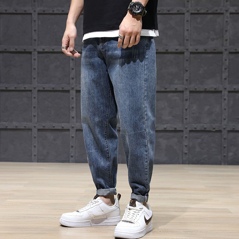 Jeans Menores Japonés Vintage Hombres Ly Diseñador Fit Pantalones Streetwear Hip Hop Pierna ancha Pantalones