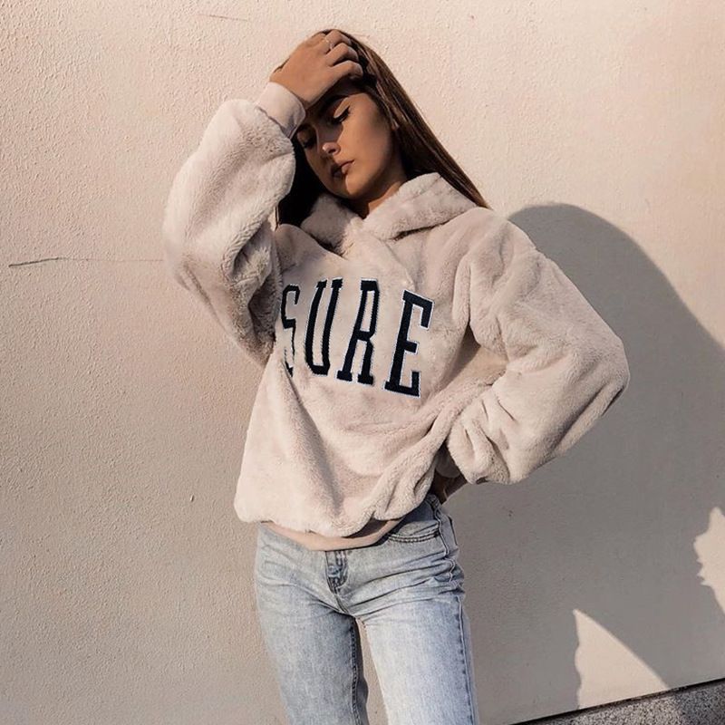 Compra Caliente Del Invierno Para Mujer Superior Del Diseñador Sudaderas  Con Capucha De Manga Larga Con Cordón Casual Cómodo Sudaderas Tops  Impresión De La Letra Gruesa De Lana Otoño Abrigo De Mezclas