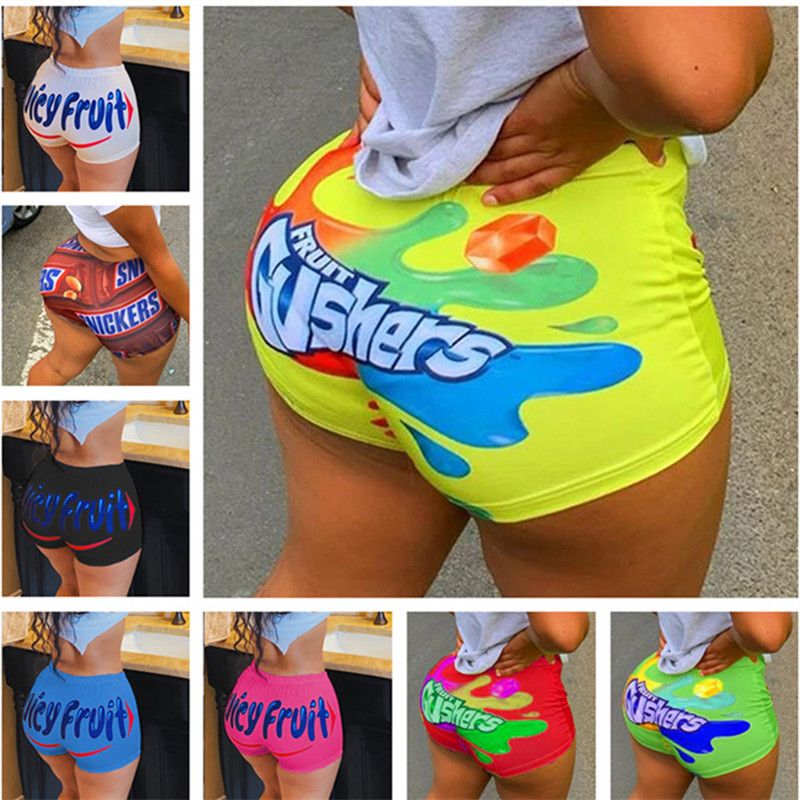 Letra de las mujeres yoga pantalón corto ajustado de Toga elástico los pantalones cortos