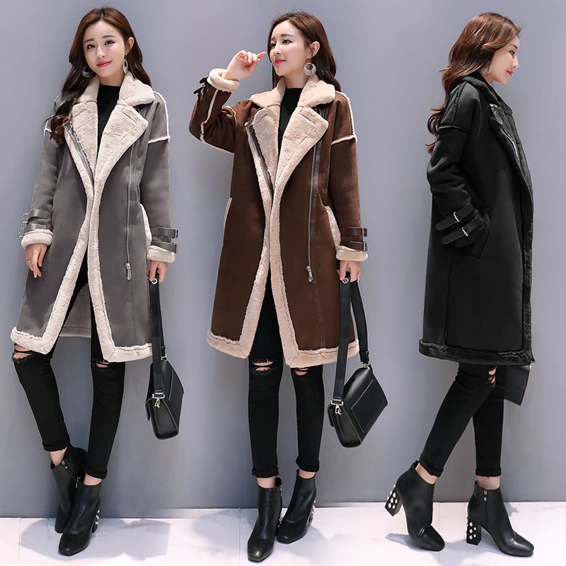 faux suede long jacket womens