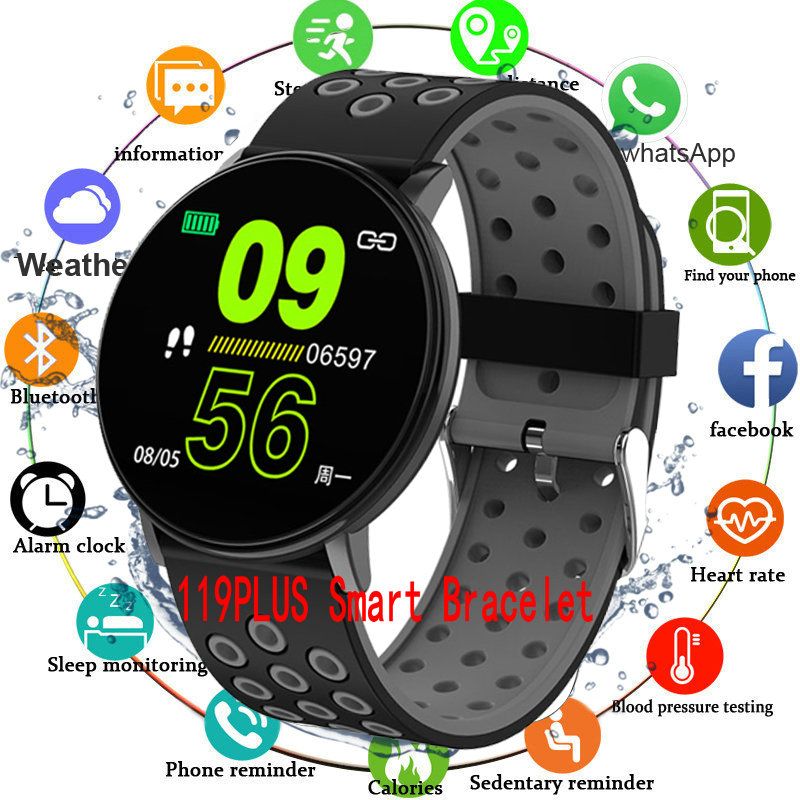 Suministro Al Por Mayor Pulsera De Pulsera Inteligente De Alta Calidad 119  PLUS Con Monitor De Ritmo Cardíaco Relojes Deportivos A Prueba De Agua Para  Teléfonos Celulares De Funbiz, 3,96 € | Es.DHgate.Com