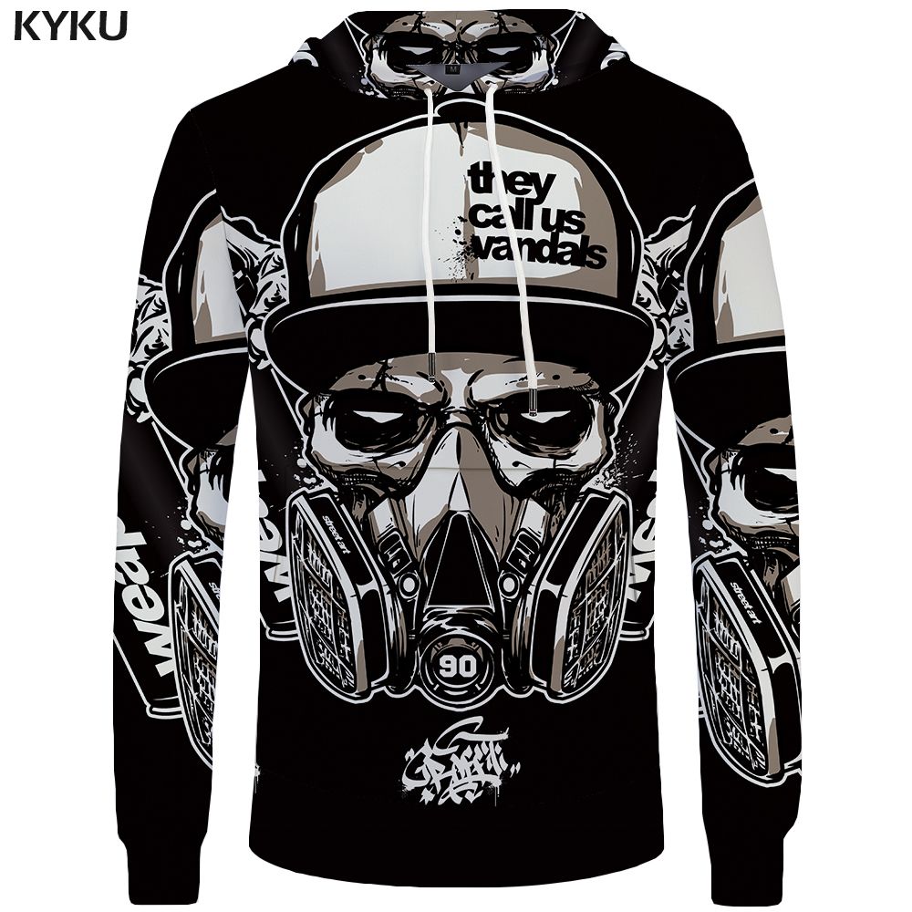 Skull hoodie men Clearance