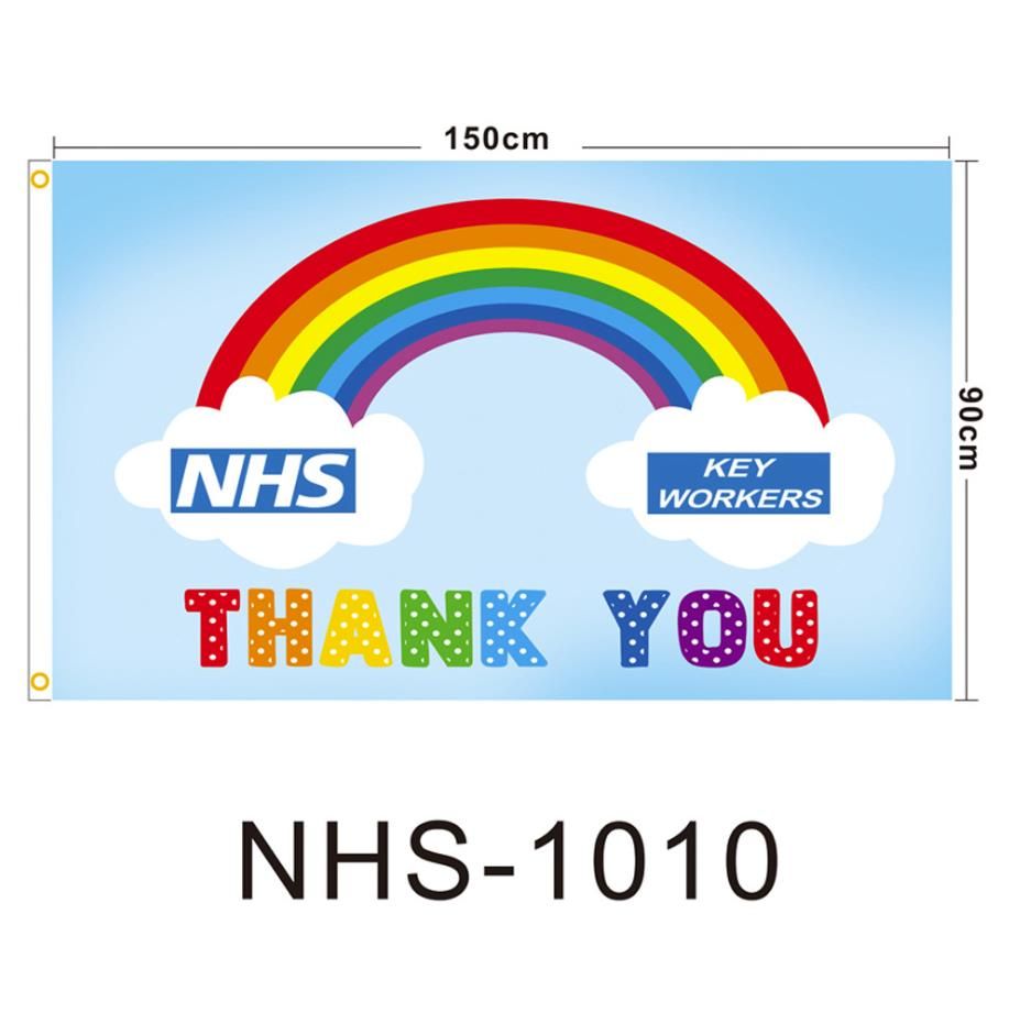 NHS Thank You Flag 3x5FT Custom Polyester With Grommets Screen Printed
