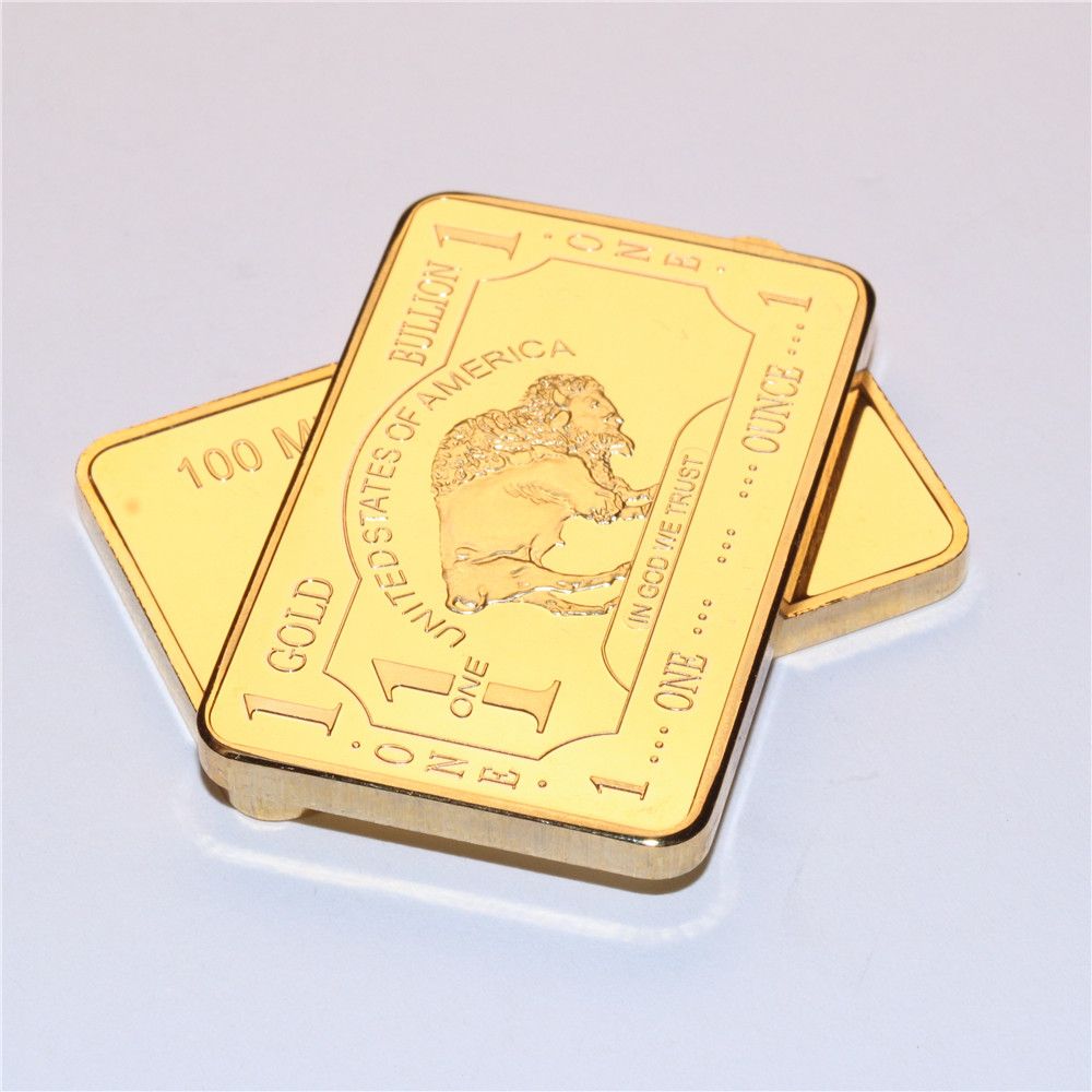 1 oz Gold Clad Buffalo Bar 100 MILLS .999 FINE Gold VOLUME DISCOUNTS CASE 