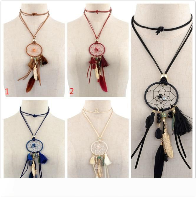 Queen Area Dream Catcher Necklace Pisces Pendant Dangling Feather Tassel Bead Charm Chain Jewelry for Women Queen Area Dream Catcher Necklace Pisces Pendant Dangling Feather Tassel Bead Charm Chain Jewelry for Women