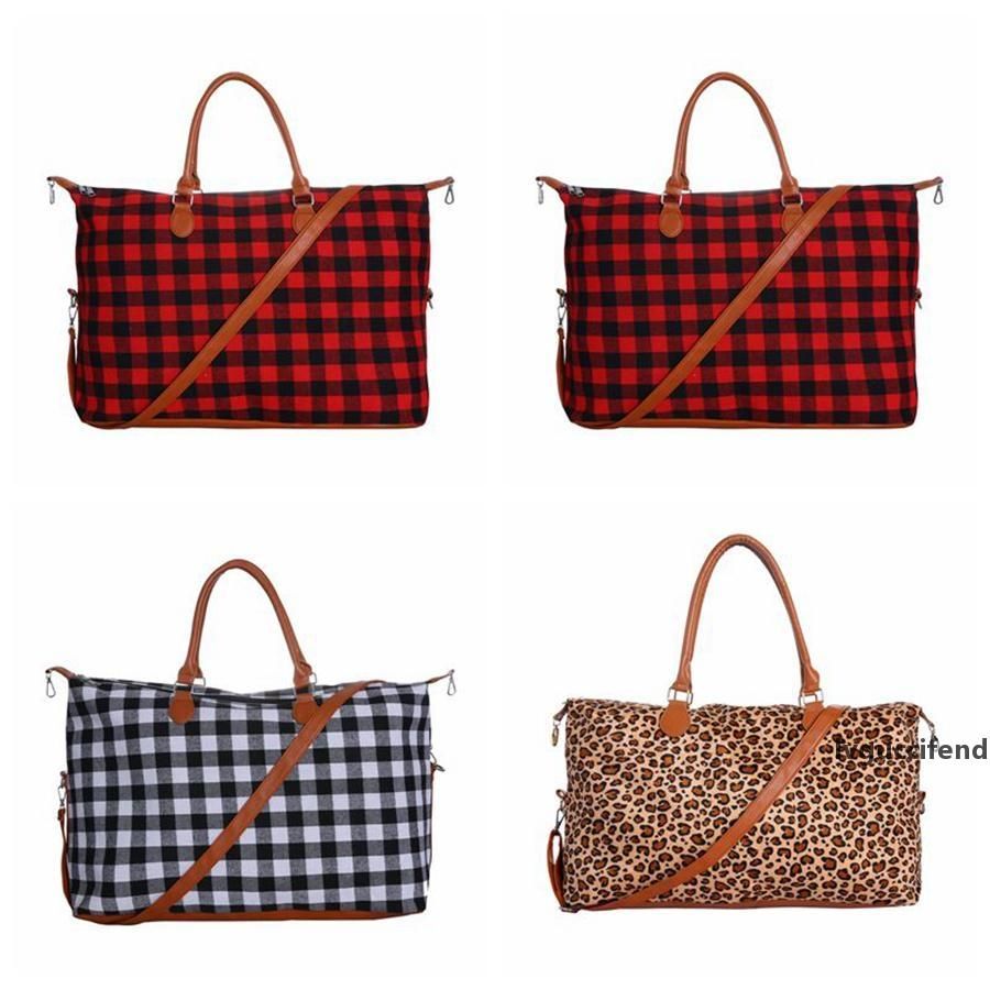 buffalo plaid duffle bag