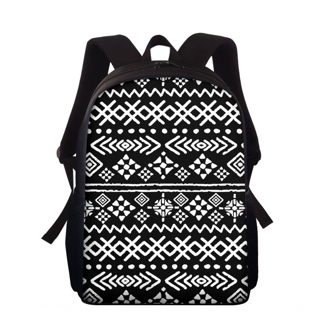 black and white striped backpack