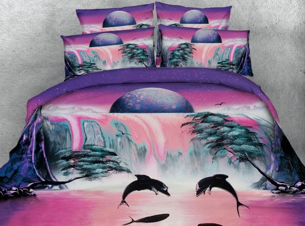 Girls Pink And Purple Doona Covers Single Double Size Bed Linen Dolphin Waterfall Earth Bedding Set Super King Duvet Cover Gray White From Liuliu811 - Gray Purple And Pink Bedding Girls Pink And Purple Doona Covers Single Double Size Bed Linen Dolphin Waterfall Earth Bedding Set Super King Duvet Cover Gray White From Liuliu811 - Gray Purple And Pink Bedding