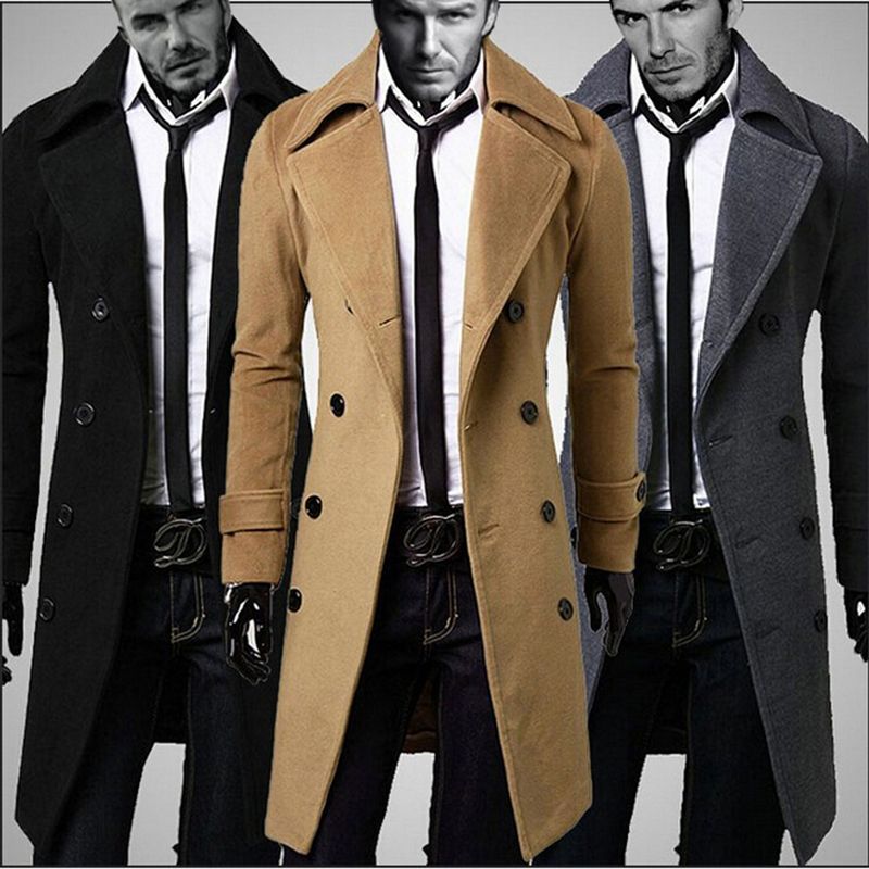 mens khaki peacoat