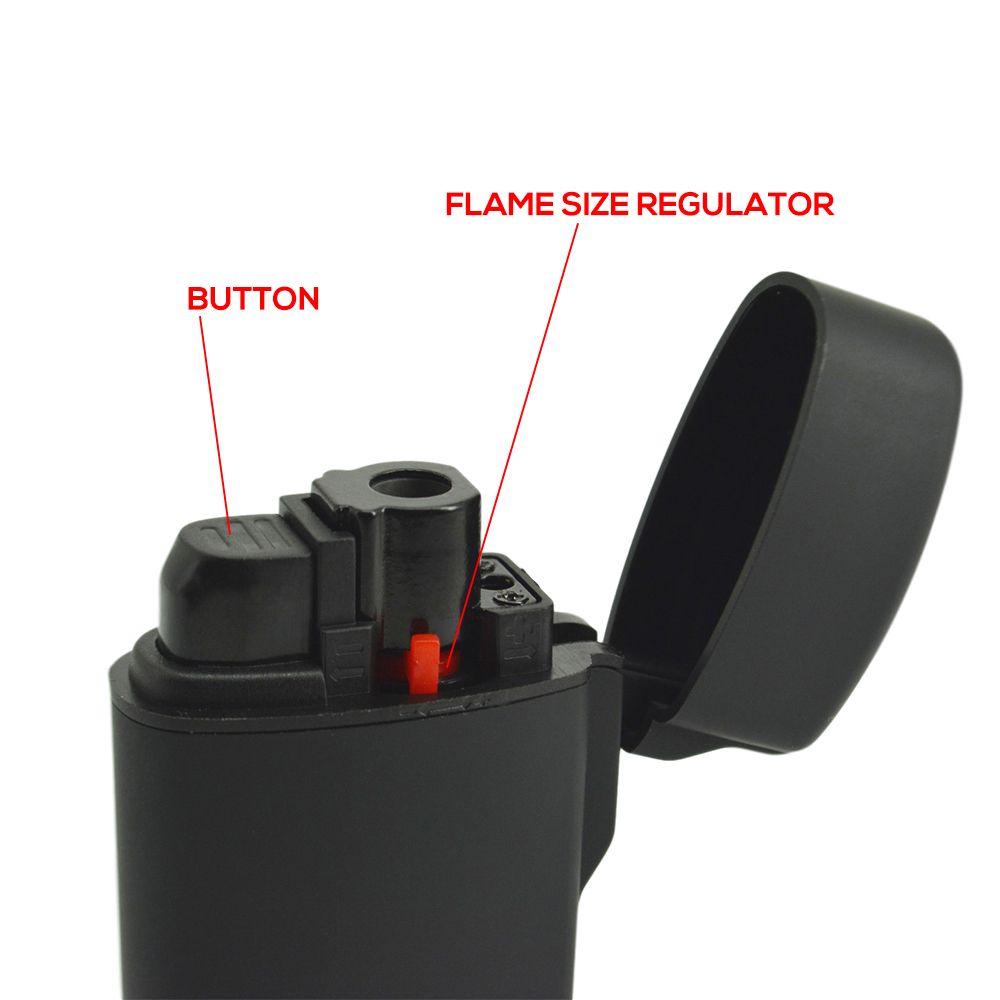 Metal Lighter Windproof Refillable Butane Gas Torch Lighter Red Flame Lighter