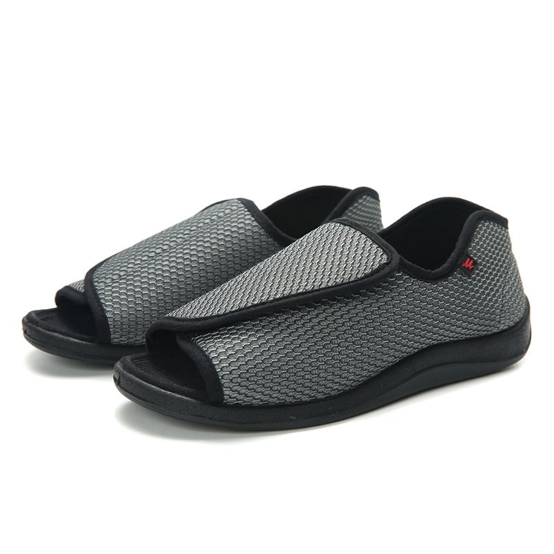 open toe velcro shoes
