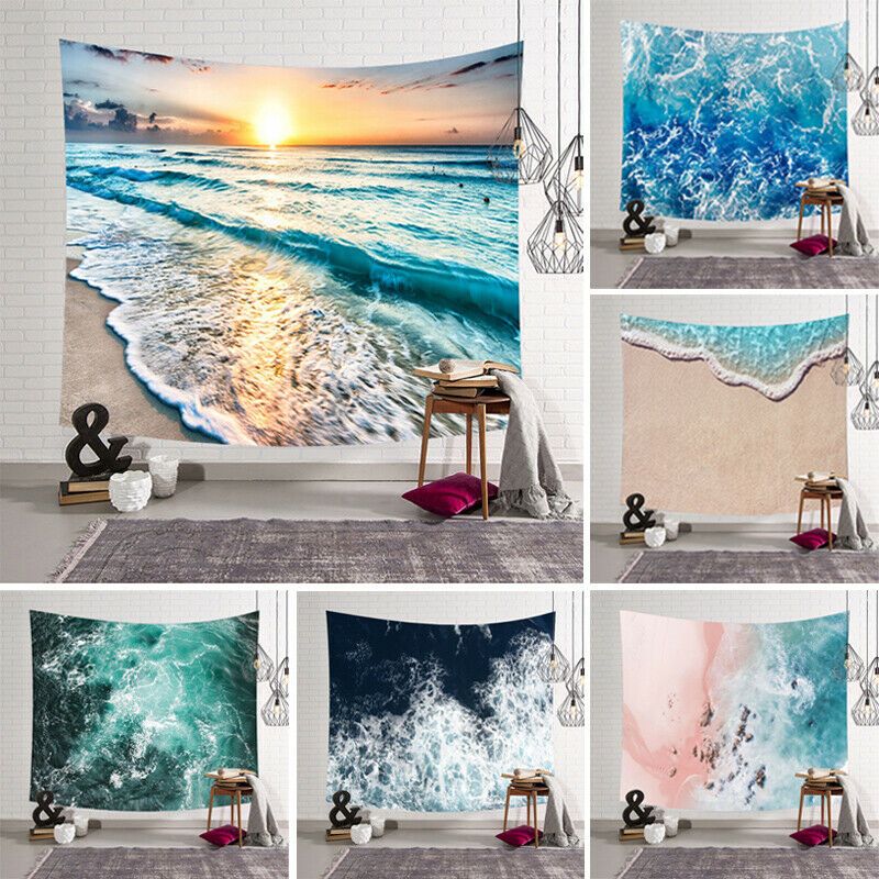 Compre Las Olas Del Mar De Dibujos Animados Decoracion Arte Pared De Colgante Del Hippie Tapiz Beach Throw Toalla Yoga Alfombra Crafts A 31 32 Del Rosaling Dhgate Com