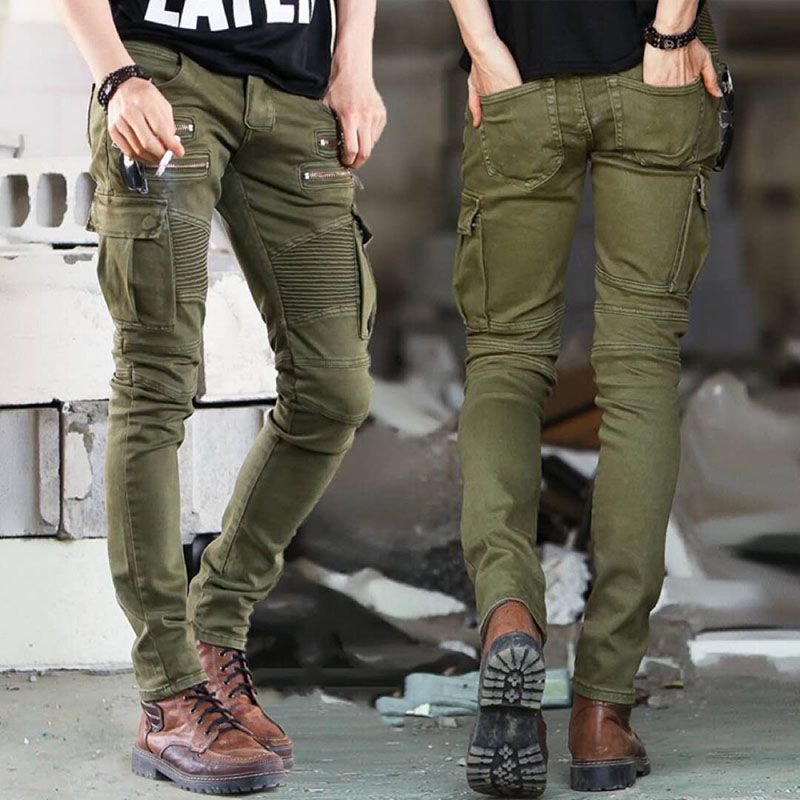 Compra 2020 Nuevos Hombre De Los Vaqueros Para Hombre De La Nueva Manera De  Estilista Negro Verde Jeans Ajustados Rasgado Destruido Estiramiento Del  Ajustado De Los Pantalones De Hip Hop Para Los