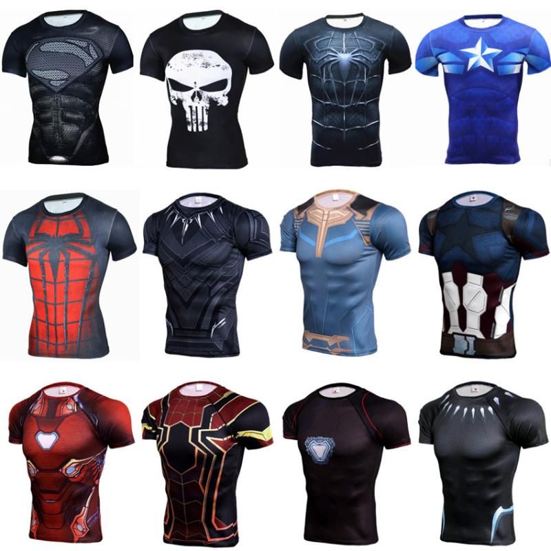 2020 Mens Workout Shirts Compression 3d Printed Quick Dry Running Shirts America Anime Superhero Cosplay Clothes Sportswear From Java2013 17 31 Dhgate Com
