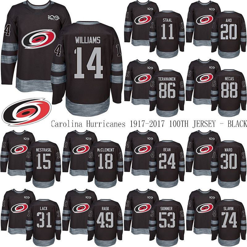 2020 Carolina Hurricane 1917 2017 100TH Anniversary Black Jersey 11