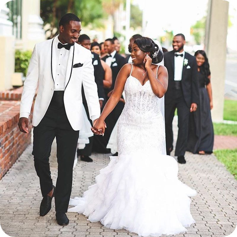 Mens Suit White Black Wedding Suits 