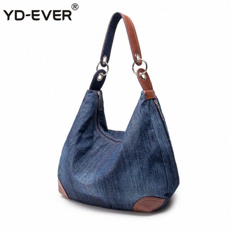 large denim purse