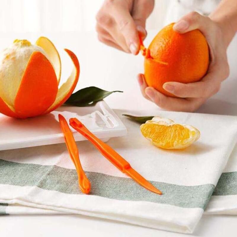 Orange Citrus Peelers Kitchen Gadget Set of 10 PCS Fruit Knife Slicer Easy  Orange Citrus Peeler Tool Plastic Open Orange Lemon Citrus Fruit Peeler  Skin Remover Device