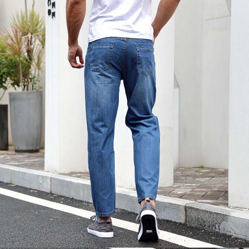 Compre L2u2e De Primavera Y Verano Suelta De Algodón Pantalones Vaqueros  Finos De 9 Puntos 9 Fen Ku 9 Fen Ku Tobillo Longitud De 9 Puntos De Los  Pantalones Vaqueros De Los