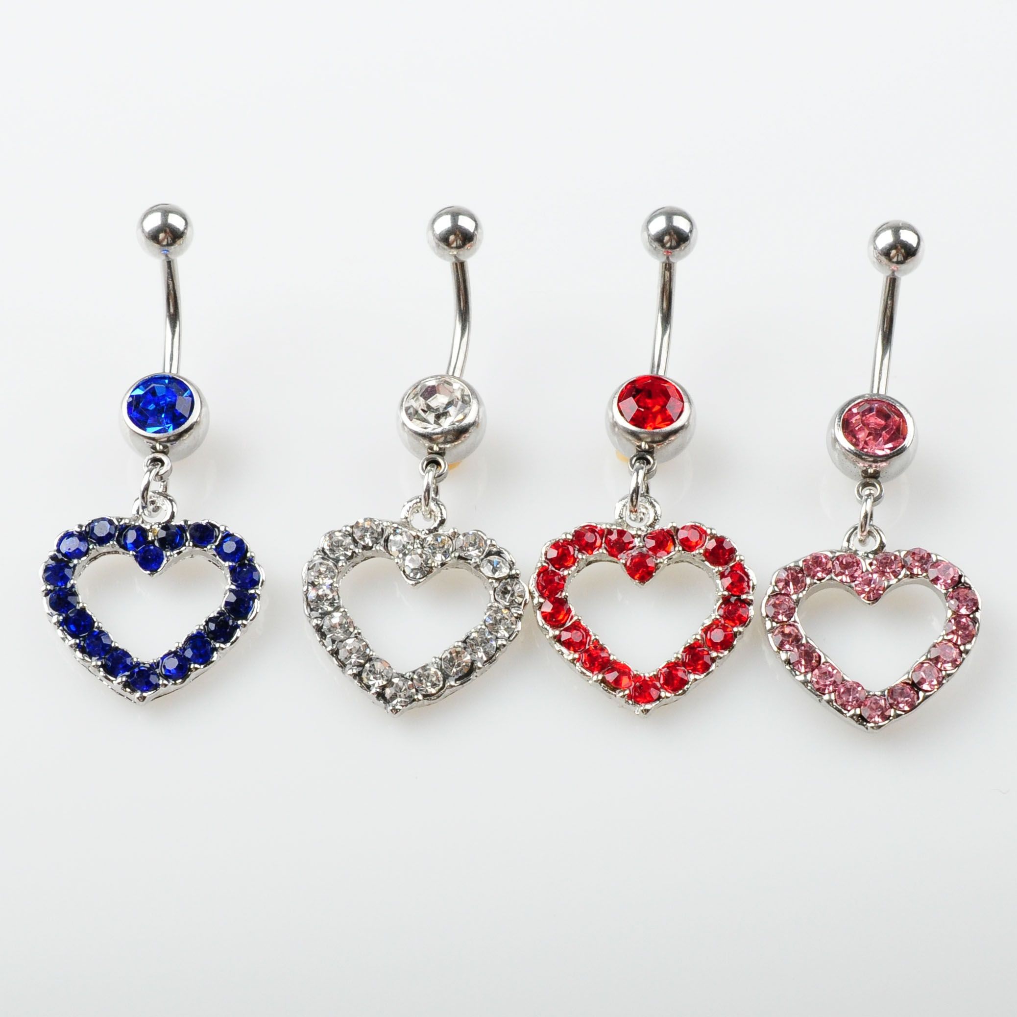 Belly Button Rings Dangle Hearts