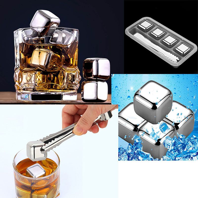 2021 Stainless Steel Reusable Ice Cubes Chilling Stones For Whiskey
