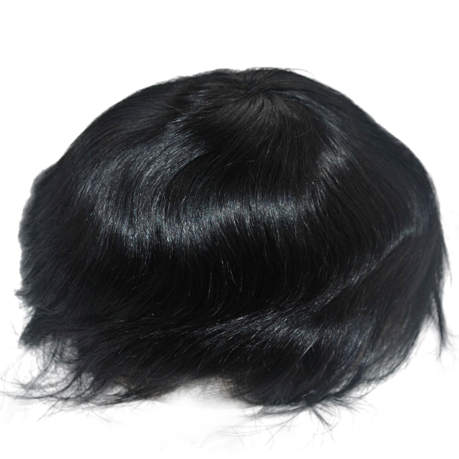 Wholesales human hair jet black hair patch french lace center Q6 style hair unit for men Wholesales human hair jet black hair patch french lace center Q6 style hair unit for men