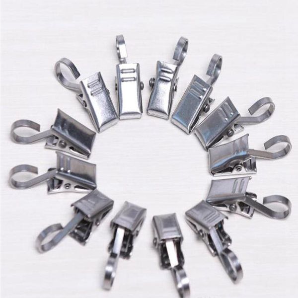 2020 Curtain Clips Hook Window Shower Curtain Clips Rings Stainless Steel Drapery Clips