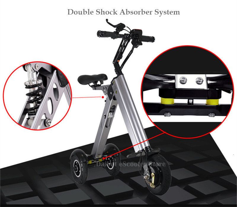 Daibot Folding Three Wheels Electric Scooter Electric Scooters 8`` 250W 36V Portable Electric Bikes Adults With Double Absorber (27)