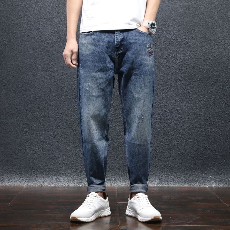 Acquistare Moda Streetwear Uomo Jeans Loose Fit Ricamo Designer Harem  Hombre Stile Coreano Hip Hop Jeans Uomo Pantaloni A Gamba Larga Economico |  Consegna Veloce E Qualità | It.Dhgate