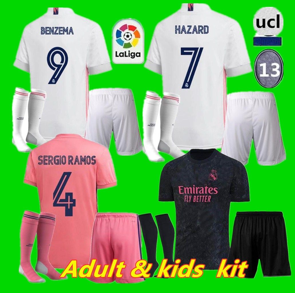 2020 Adult Kids Kit 20 21 Real Madrid Soccer Jersey Kits ...