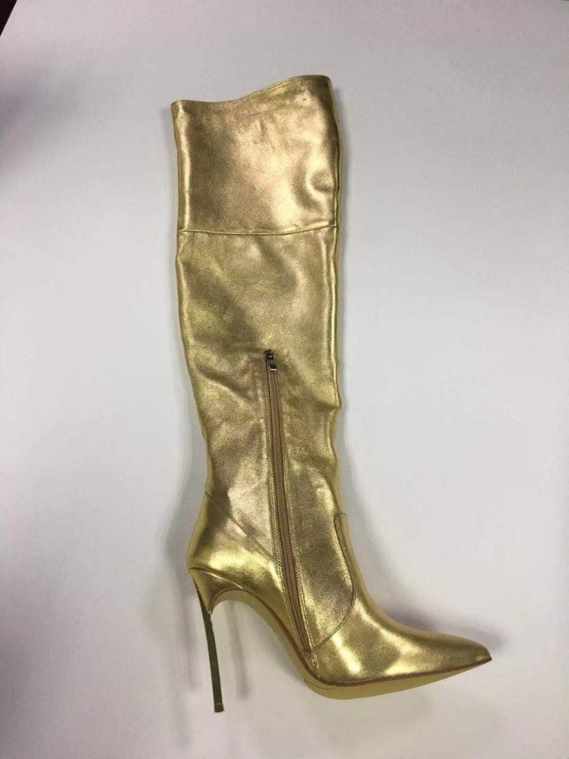 gold tall boots