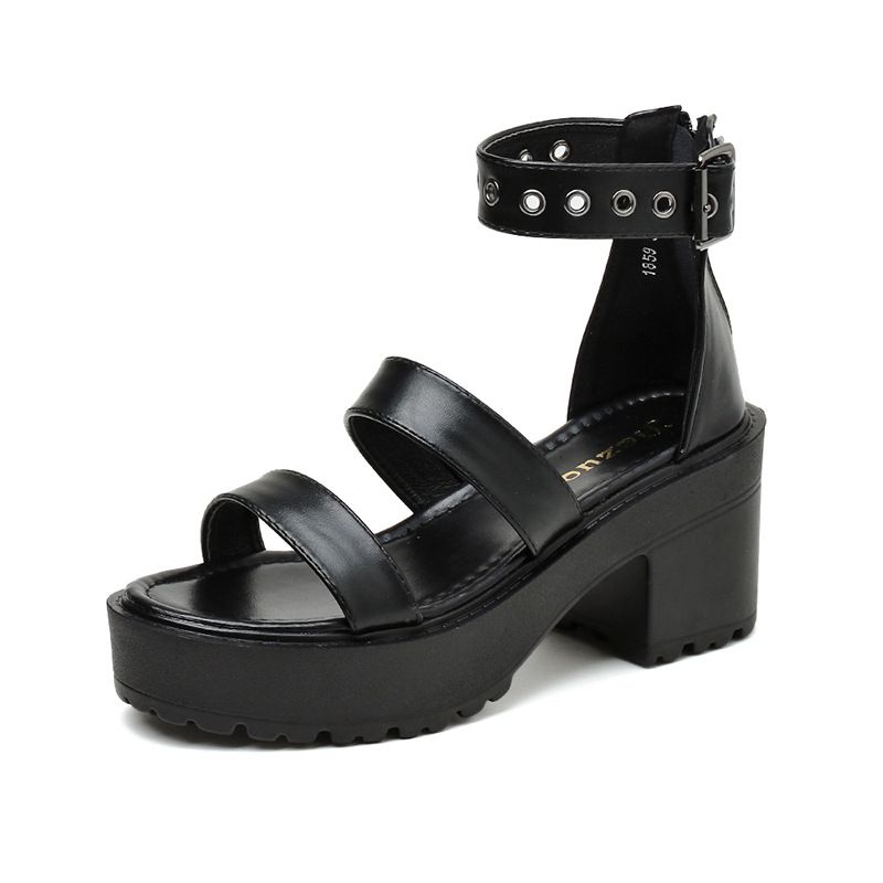 black low high heels