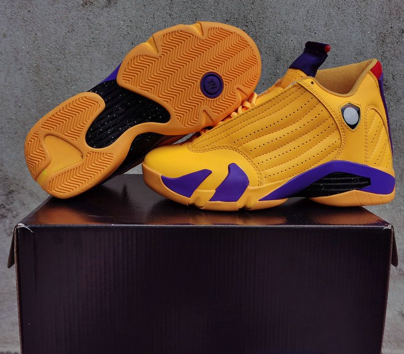 air jordan 14 university gold purple