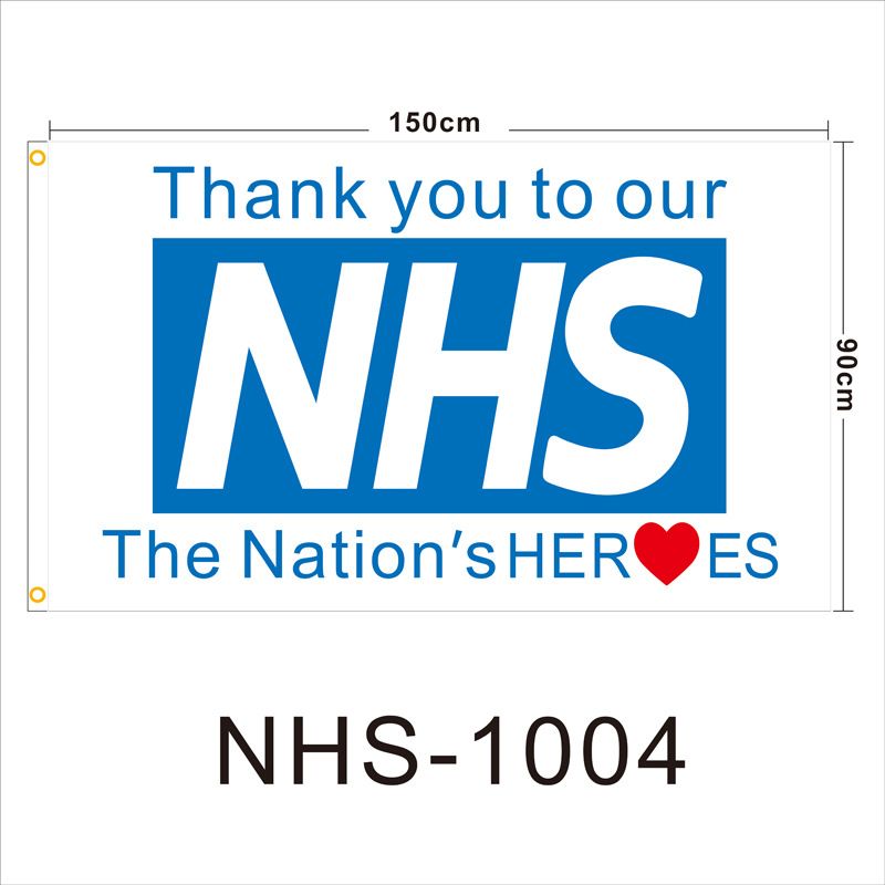 NHS Thank You Flag 3x5FT Custom Polyester With Grommets Screen Printed
